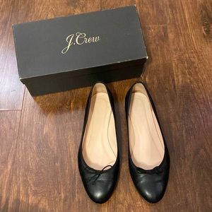 Black Leather Ballet Flats